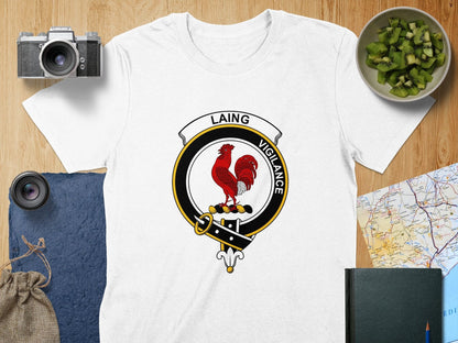 Physical Item S / White Laing Clan Crest Scottish Unisex t-shirt