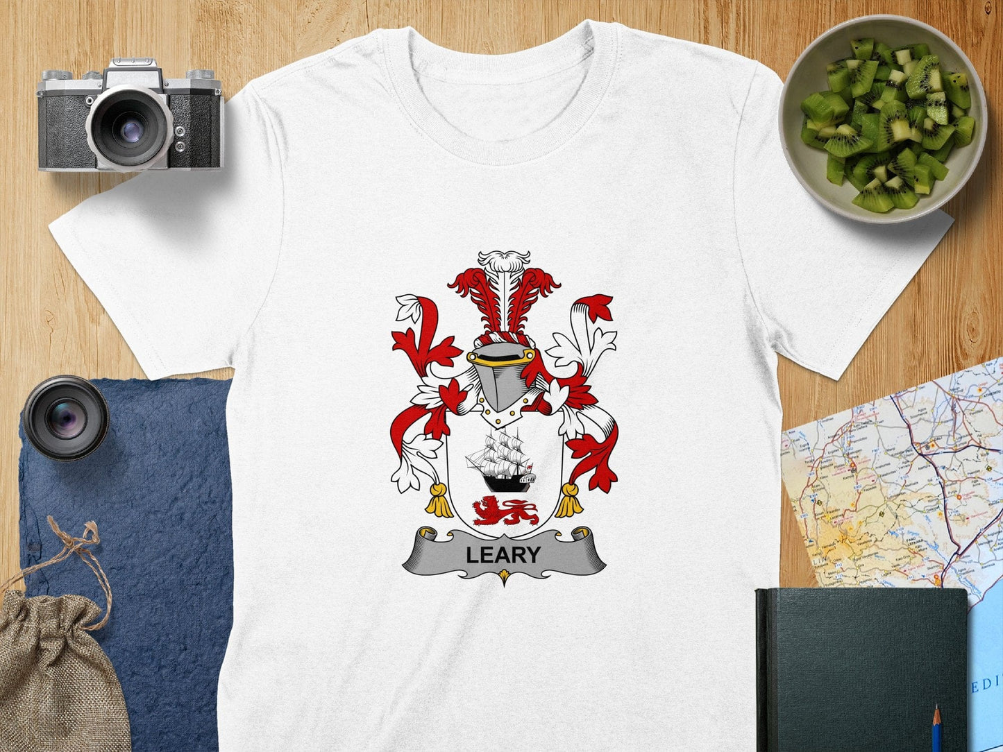 Physical Item S / White Leary Surname Irish Heraldry Unisex T-Shirt