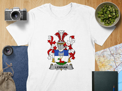 Physical Item S / White Lenihan Surname Irish Heraldry Unisex T-Shirt