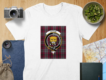 Physical Item S / White Little Clan Scottish Tartan Crest Unisex T-Shirt