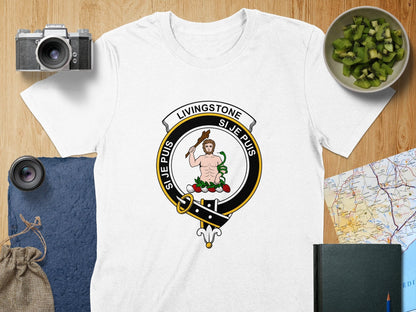 Physical Item S / White Livingstone Clan Crest Scottish Clan T-Shirt