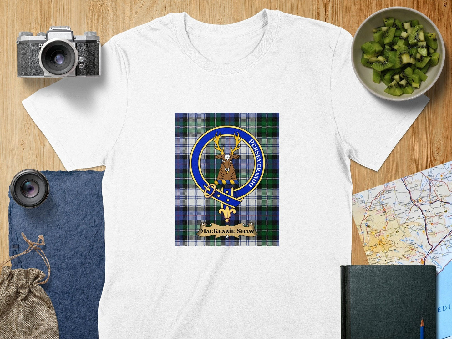 Physical Item S / White MacKenzie Shaw Perseverando Clan Tartan Unisex T-Shirt