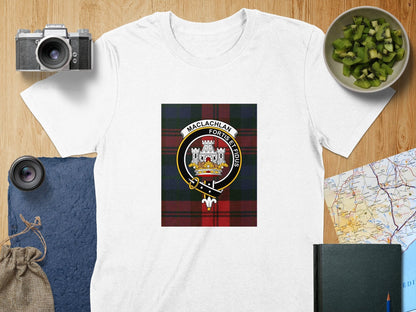 Physical Item S / White Maclachlan Clan Scottish Tartan Crest Unisex T-Shirt