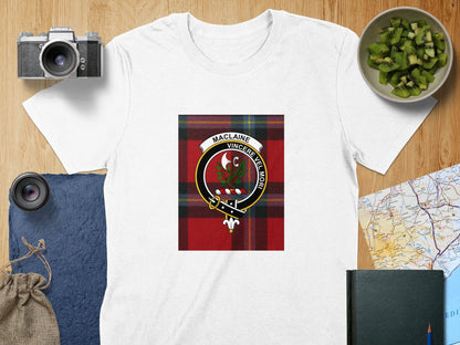 Physical Item S / White Maclaine Clan Scottish Tartan Crest Unisex T-Shirt