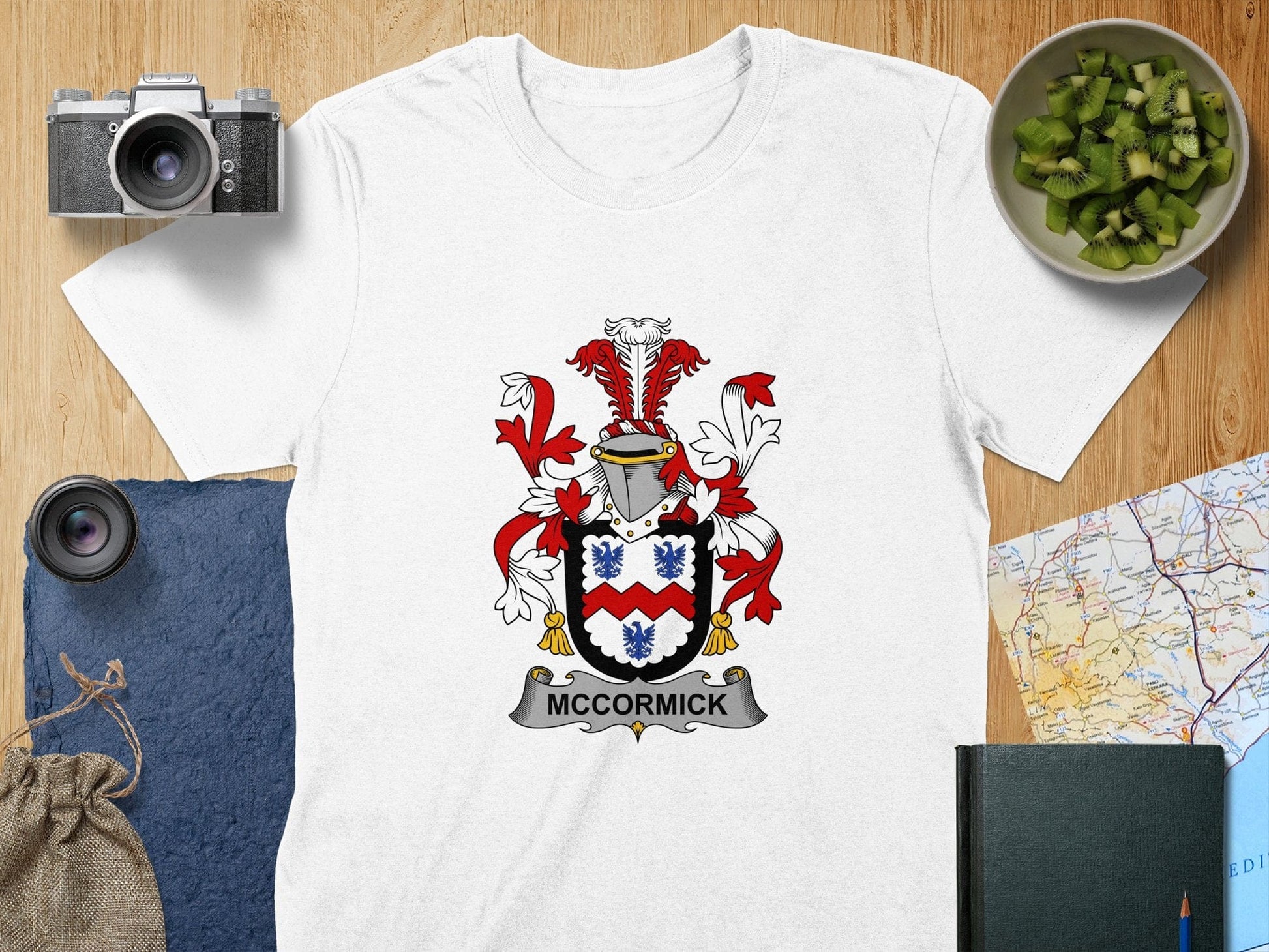 Physical Item S / White McCormick Surname Irish Heraldry Unisex T-Shirt