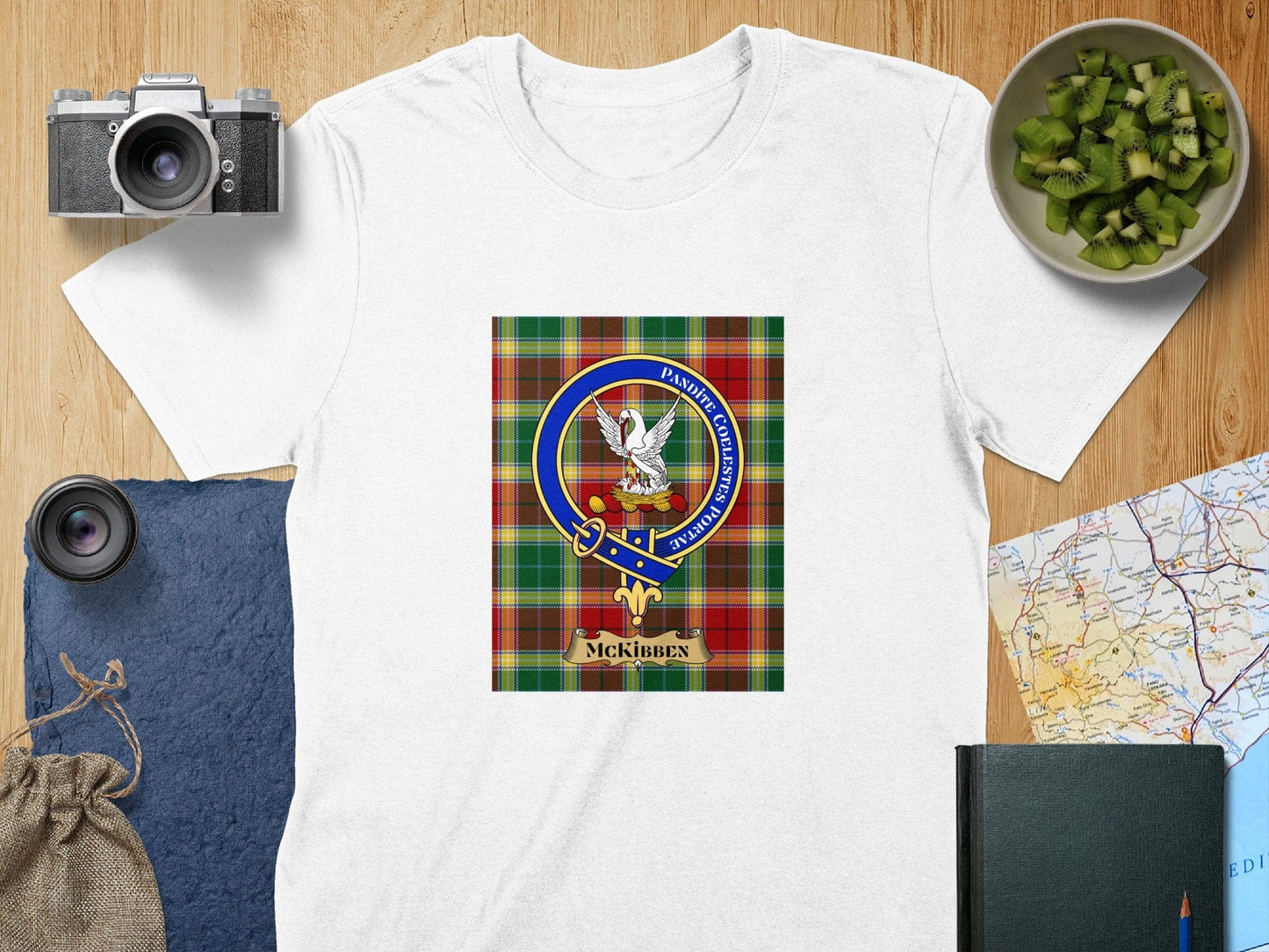 Physical Item S / White McKibben Clan Scottish Tartan Crest Unisex T-Shirt