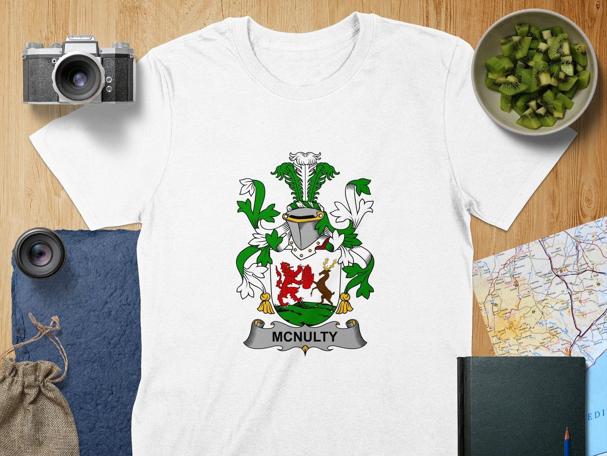 Physical Item S / White McNulty Surname Irish Heraldry Unisex T-Shirt