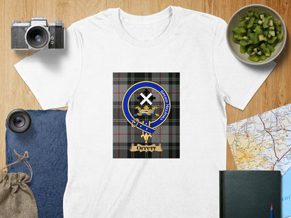 Physical Item S / White Offutt Clan Scottish Tartan Crest Unisex T-Shirt