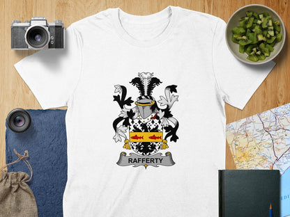 Physical Item S / White Rafferty Surname Irish Heraldry Unisex T-Shirt