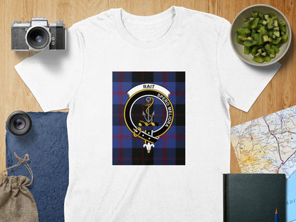 Physical Item S / White Rait Clan Scottish Tartan Crest Unisex T-Shirt