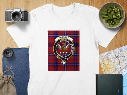 Physical Item S / White Wishart Clan Scottish Tartan Crest Unisex T-Shirt