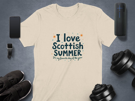 Physical Item Sand / S Celebrate Scottish Summer Fun with I Love Quote T-Shirt