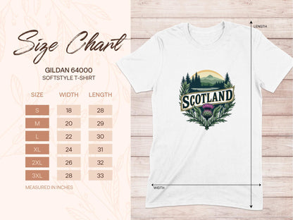 Physical Item Scenic Scotland Emblem with Thistle Graphic T-Shirt