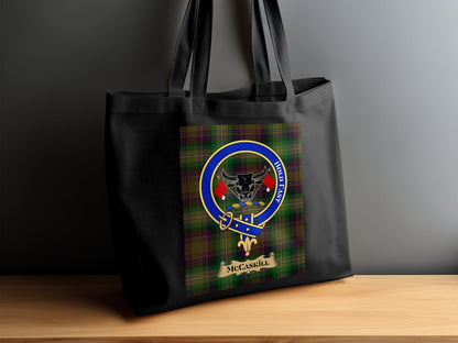 Physical Item Scottish Clan Crest Tartan Background McCaskill Tote Bag