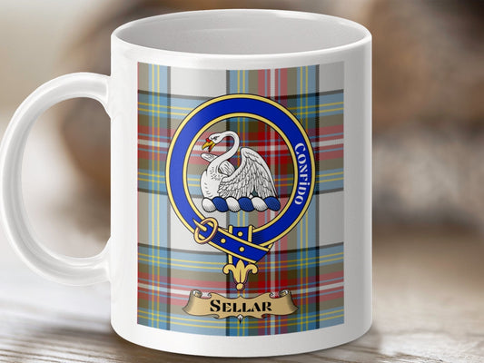 Physical Item Sellar Clan Scottish Tartan Confido Crest Mugs