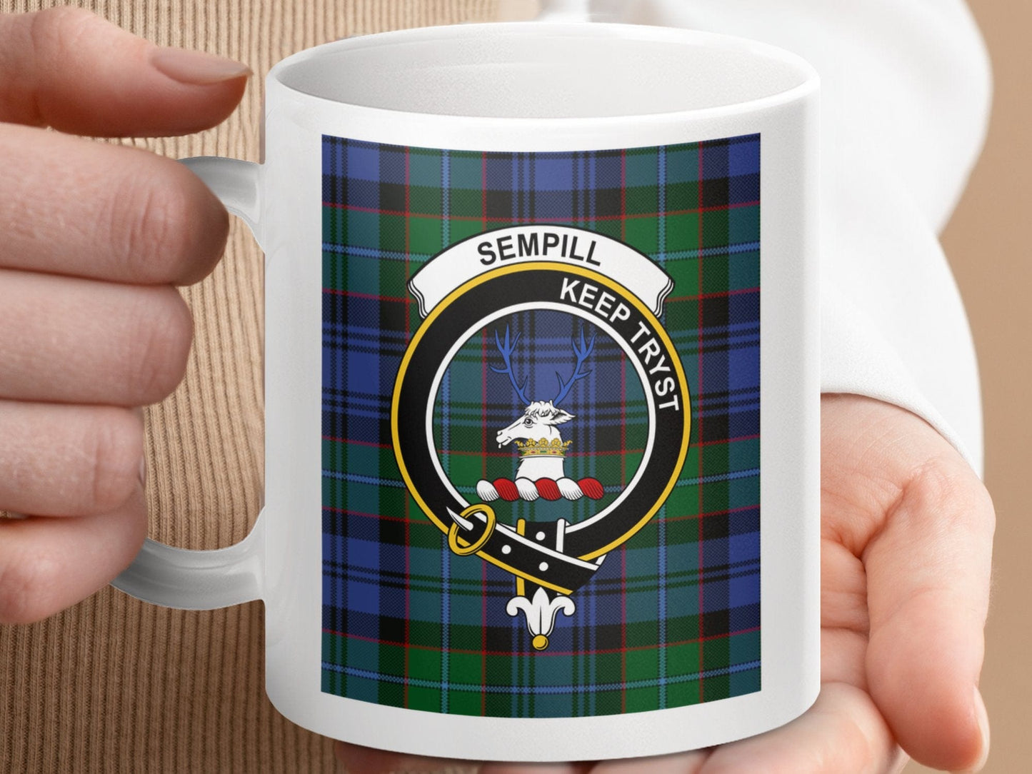 Physical Item Sempill Clan Scottish Tartan Crest Mugs