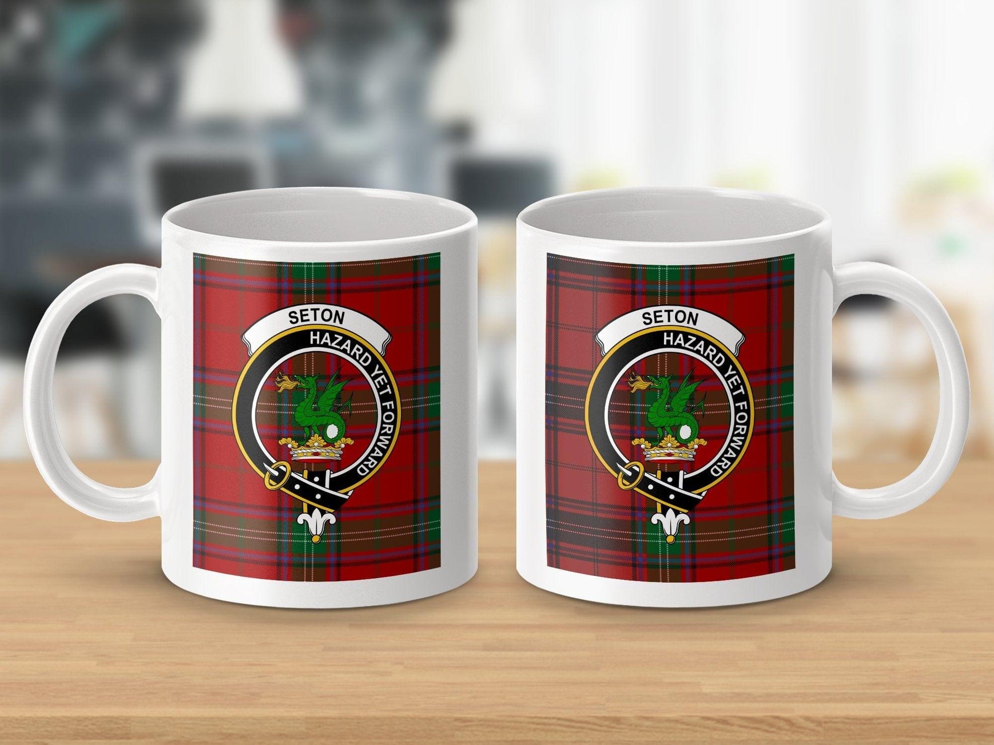 Physical Item Seton Clan Scottish Tartan Crest Mug