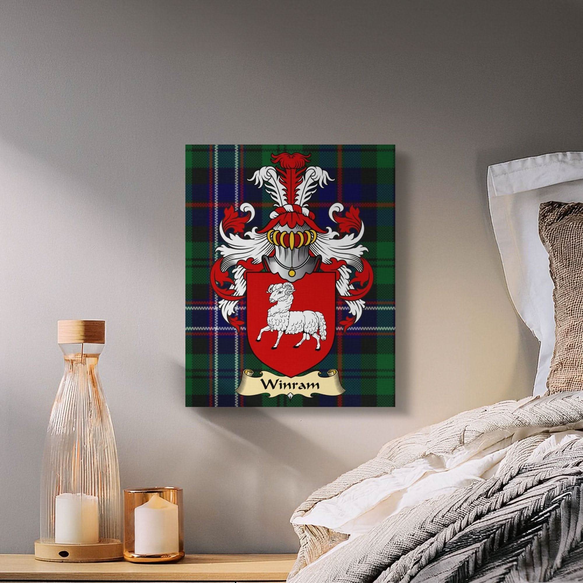 Winram Clan Coat of Arms Tartan Canvas Wrap - Celtic Ancestry Gifts
