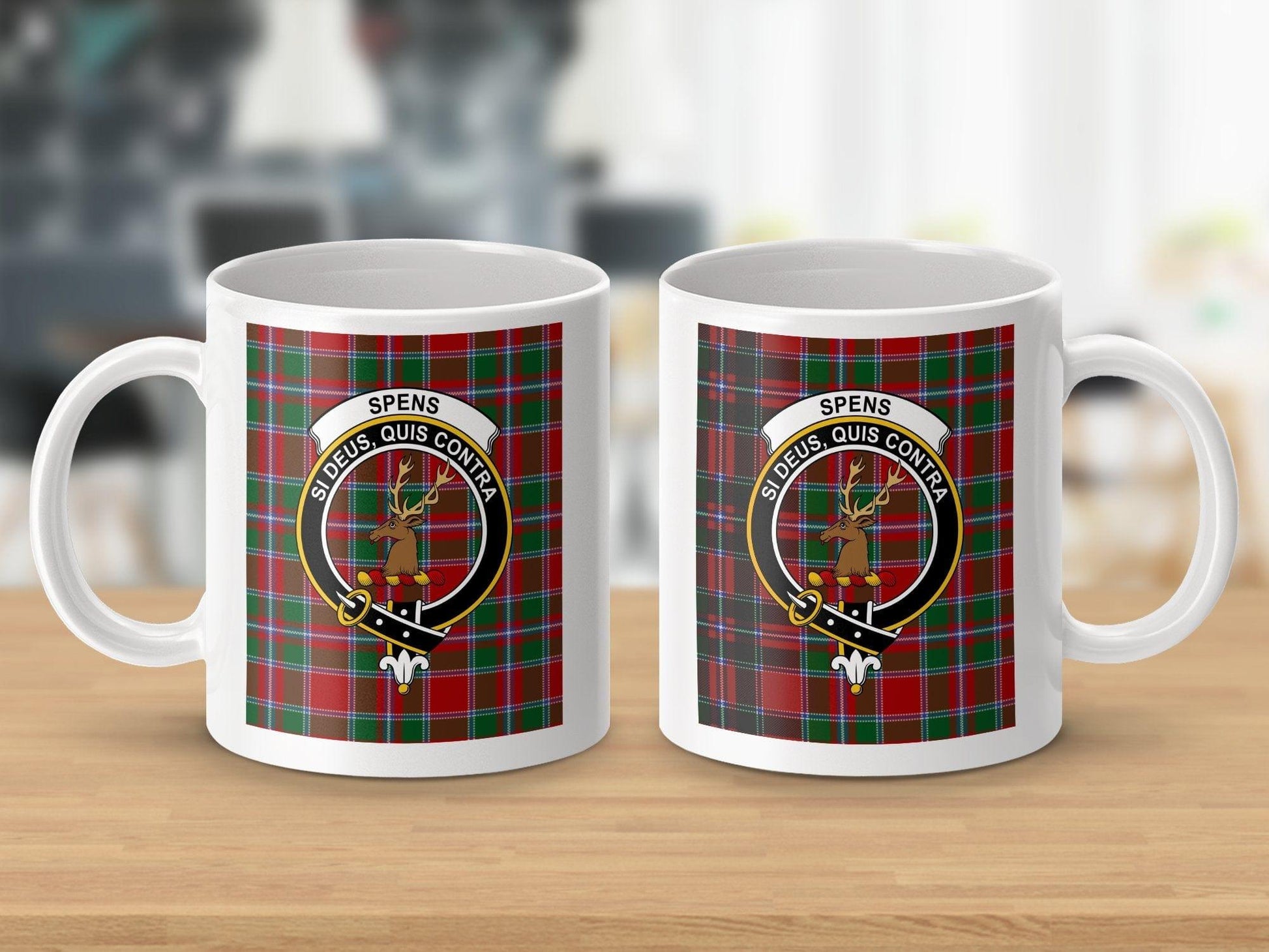 Physical Item Spens Clan Scottish Tartan Crest Mug