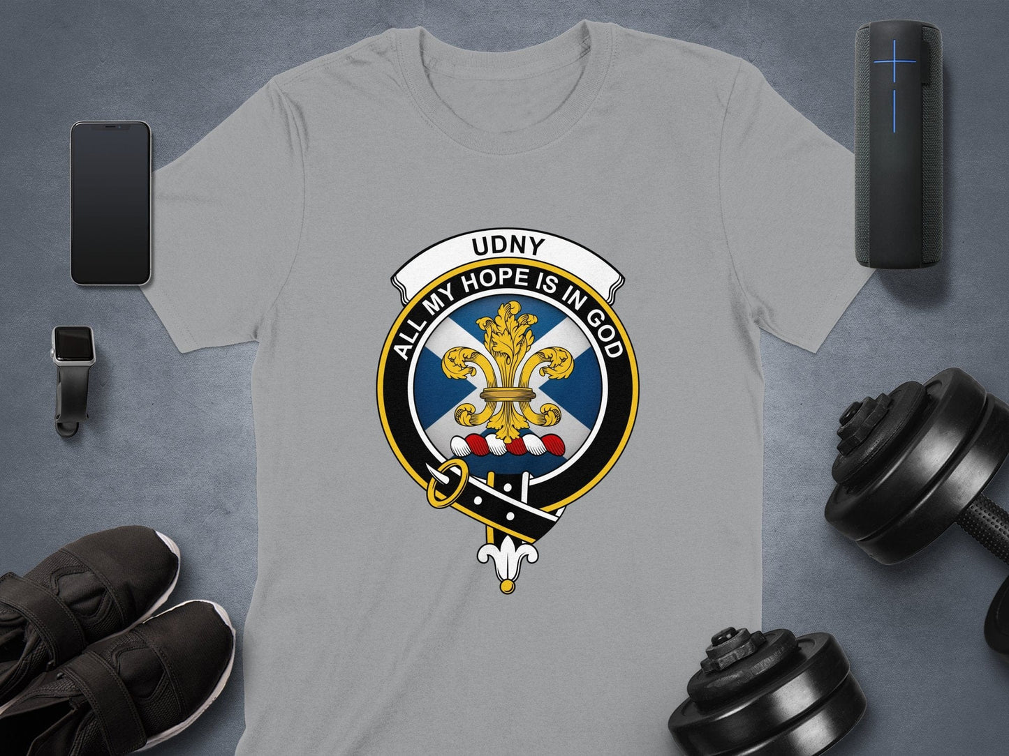 Physical Item Sport Grey / S Udny All My Hope Is In God Scottish Clan Crest T-Shirt