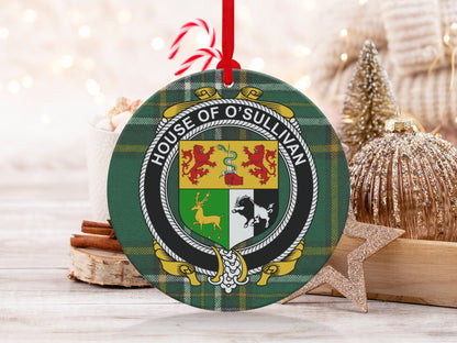 Physical Item Sullivan Crest Irish surname tartan christmas ornament decoration Ornaments