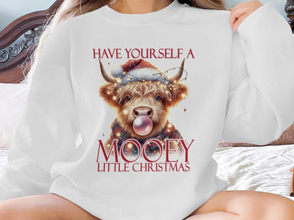 Physical Item Sweatshirts / S / Ash Highland cow Christmas shirt, Mooey Christmas shirt, holiday cow sweater, funny cow holiday shirt