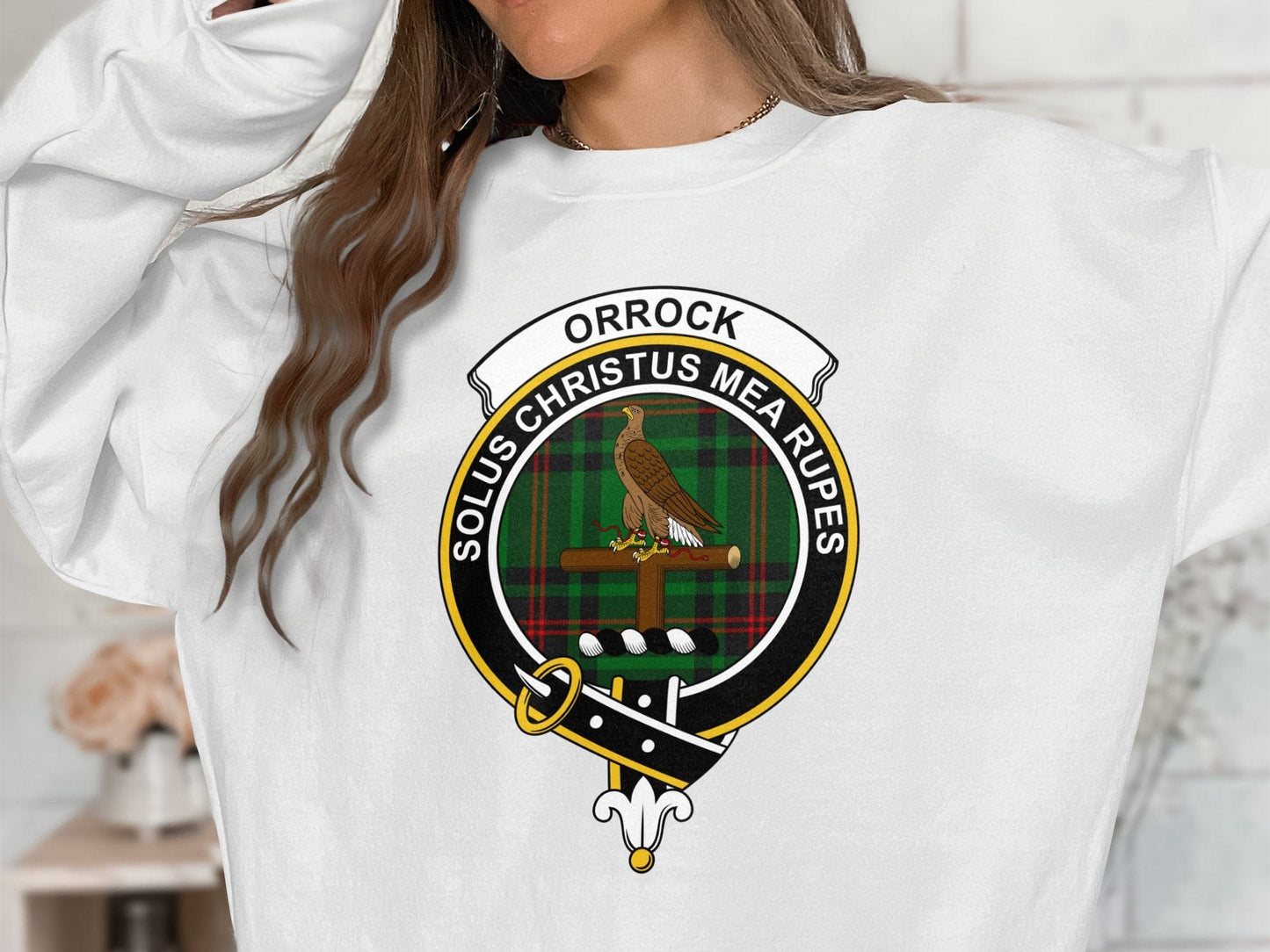 Physical Item Sweatshirts / S / Ash Orrock Scottish Clan Crest Tartan long sleeve tee sweatshirt hoodie