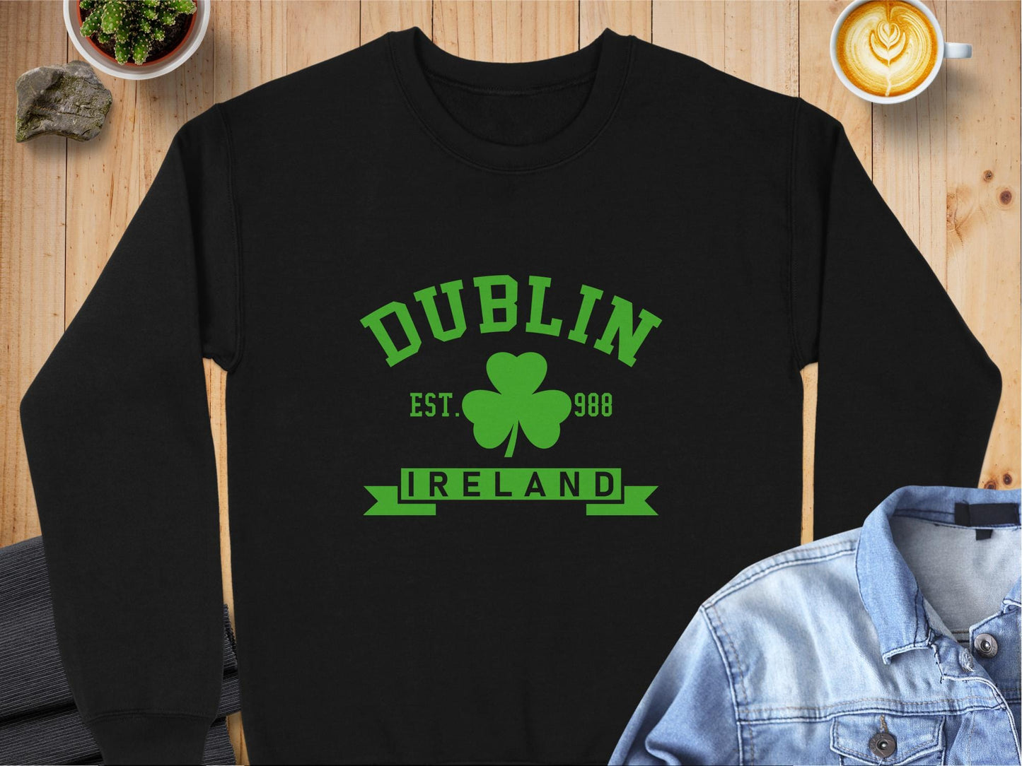 Physical Item Sweatshirts / S / Black Dublin Ireland Est. 988 Unisex Irish t-shirt sweatshirt