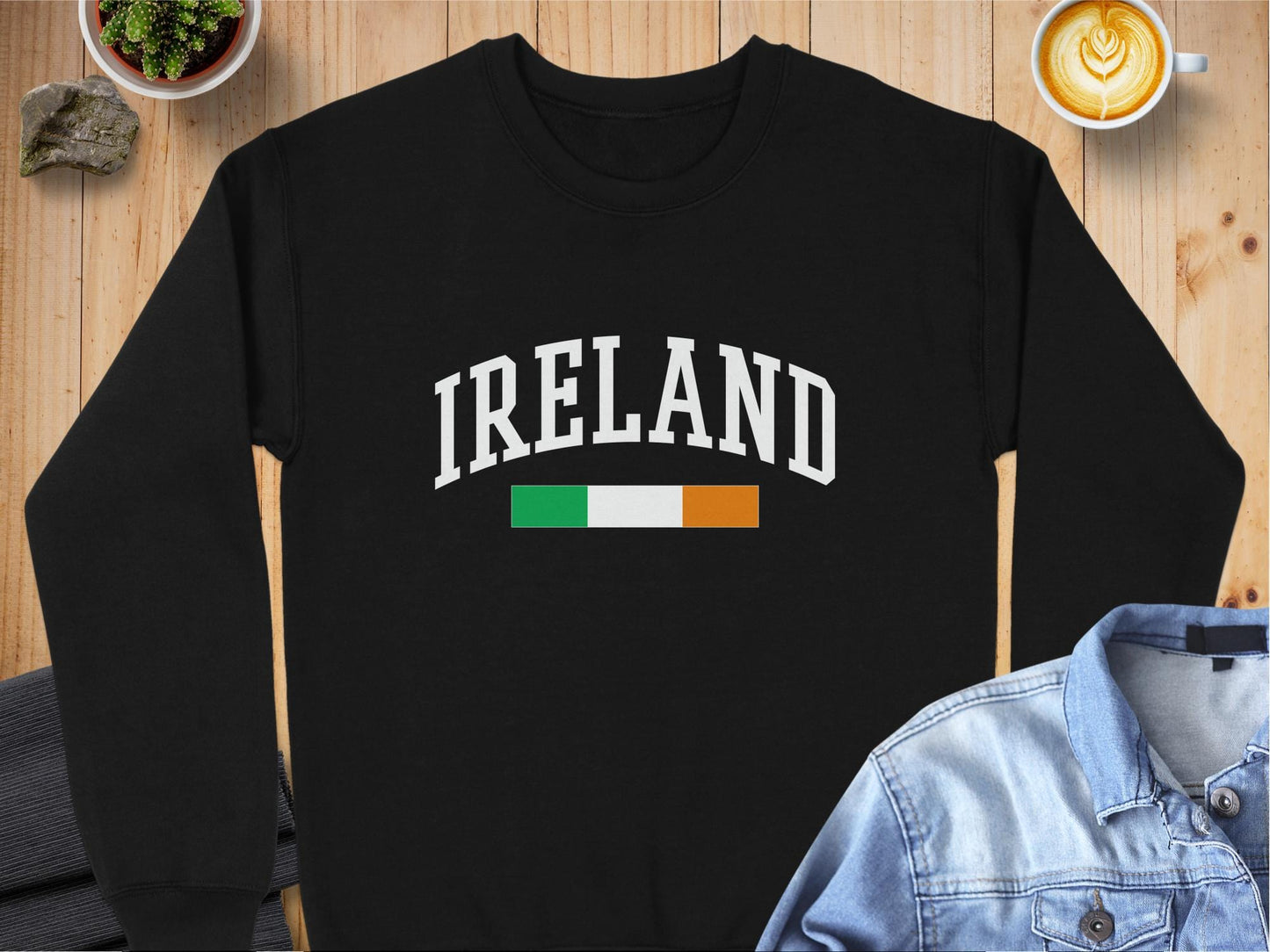 Physical Item Sweatshirts / S / Black Ireland Flag Design for Irish Pride T-shirt Sweatshirt