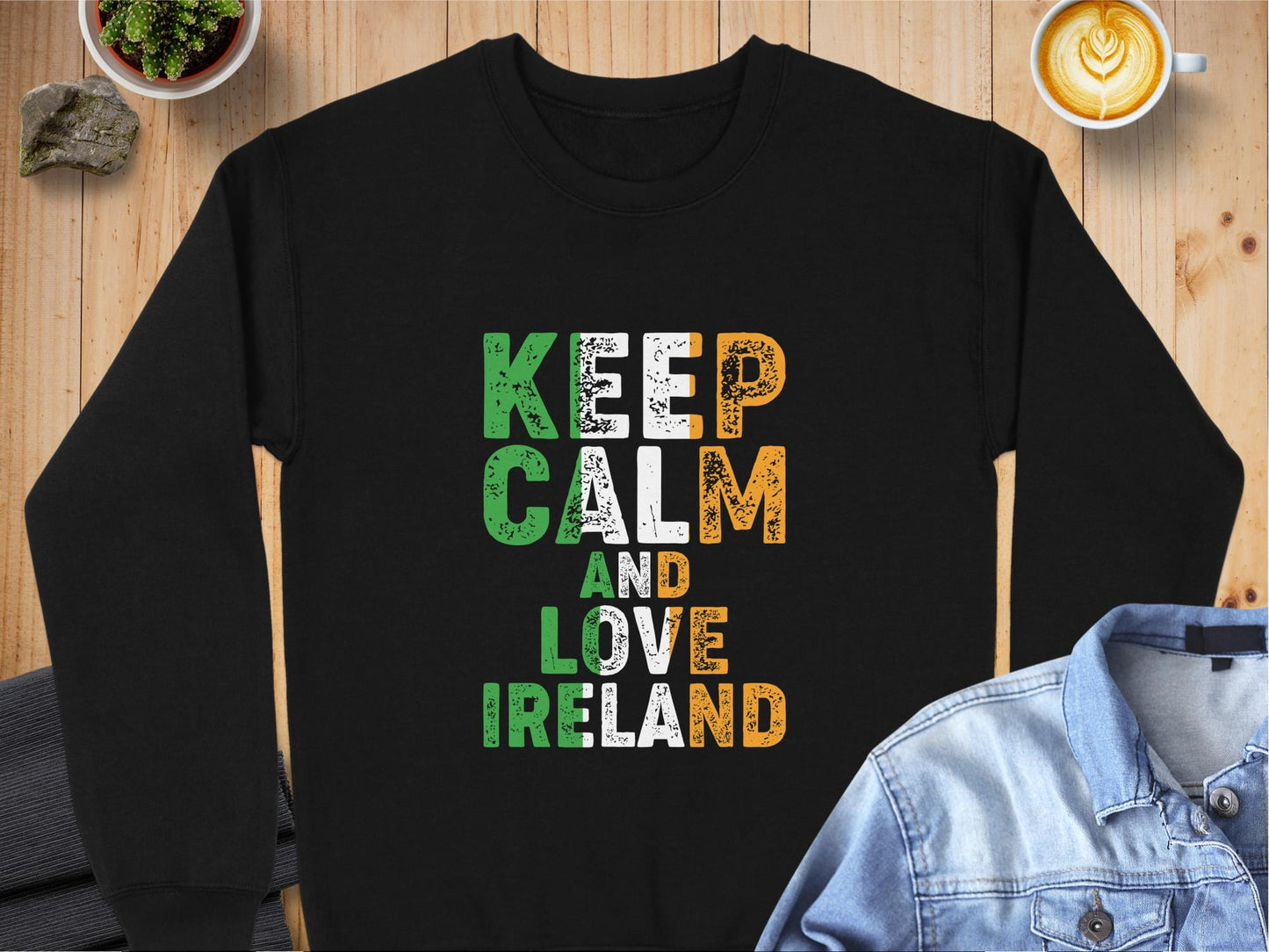 Physical Item Sweatshirts / S / Black Keep Calm And Love Ireland Unisex Irish t-shirt sweatshirt