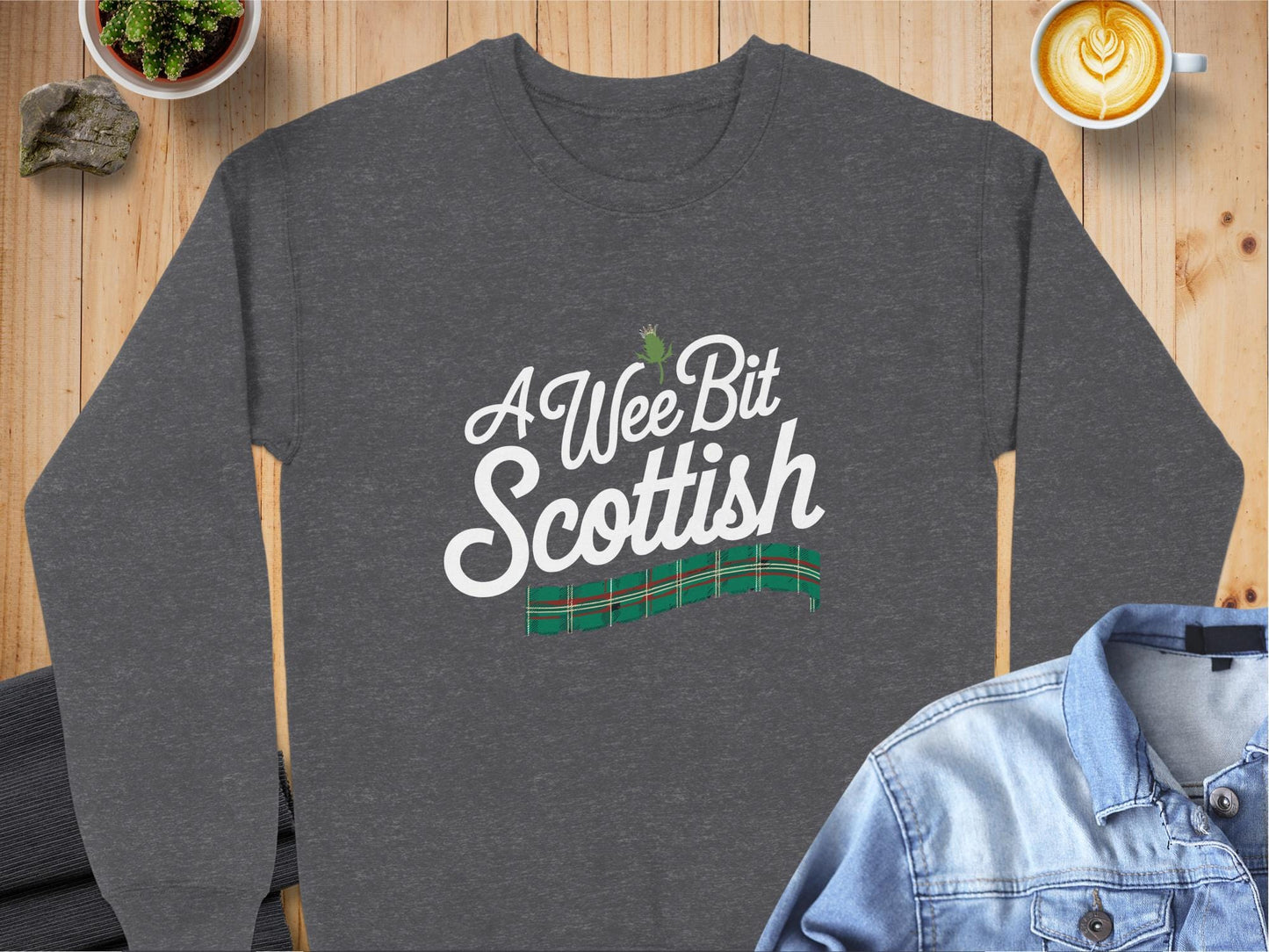 Physical Item Sweatshirts / S / Dark Heather A Wee Bit Scottish Design T-Shirt Sweatshirt