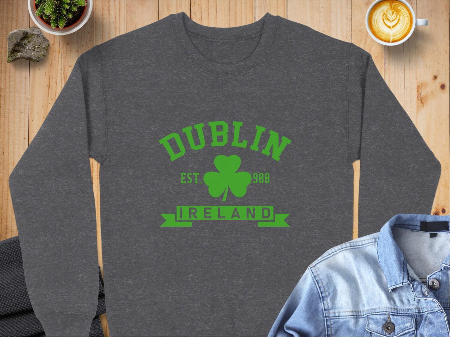 Physical Item Sweatshirts / S / Dark Heather Dublin Ireland Est. 988 Unisex Irish t-shirt sweatshirt