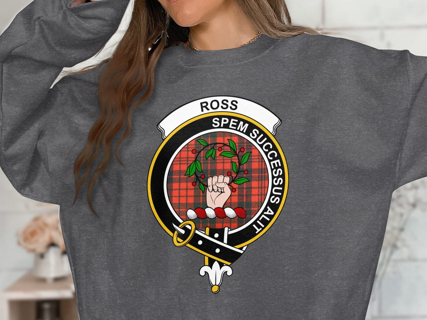 Physical Item Sweatshirts / S / Dark Heather Ross Spem Successus Alit Clan Crest long sleeve tee sweatshirt hoodie