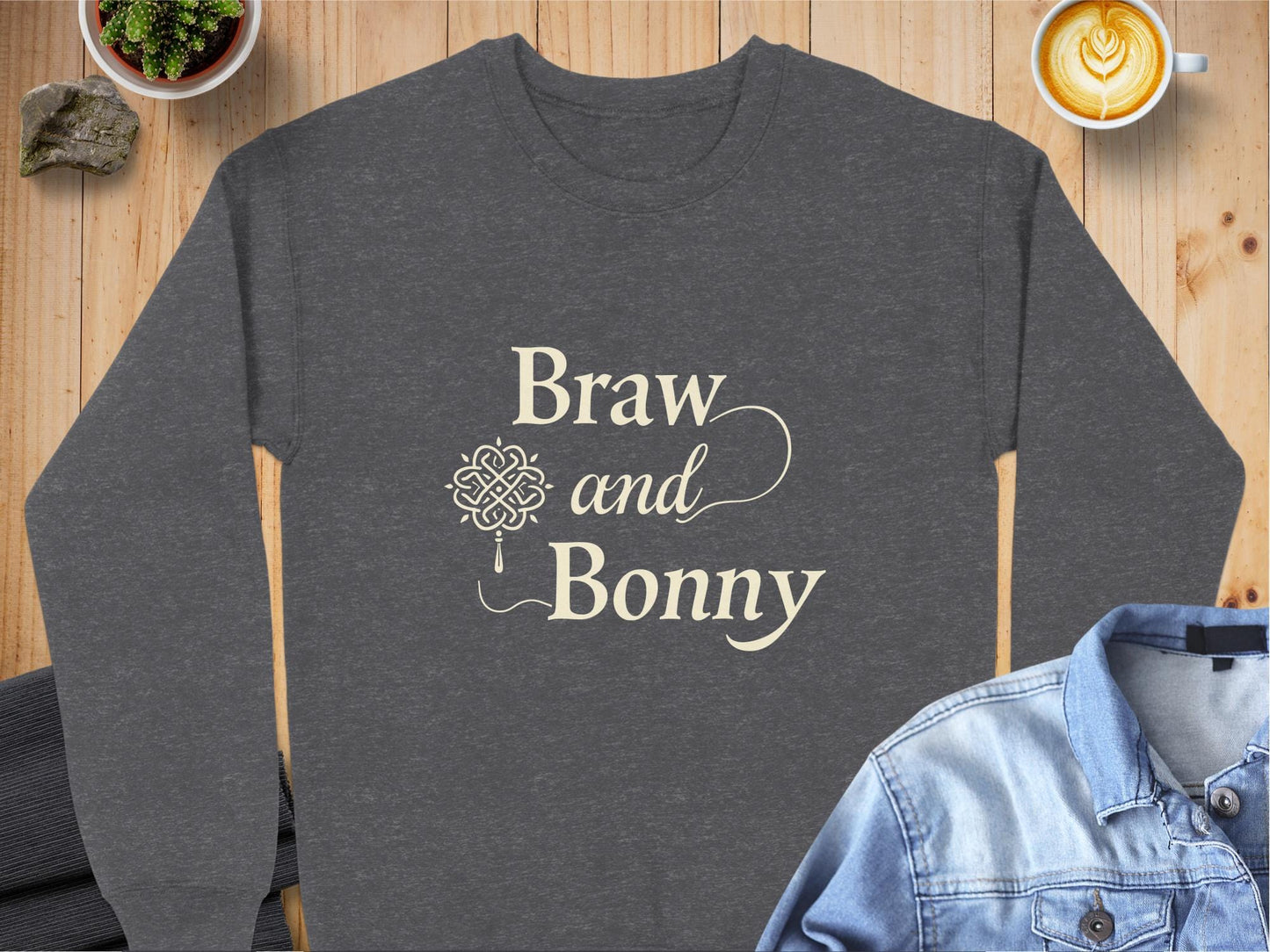 Physical Item Sweatshirts / S / Dark Heather Scottish Heritage Braw and Bonny T-Shirt Sweatshirt