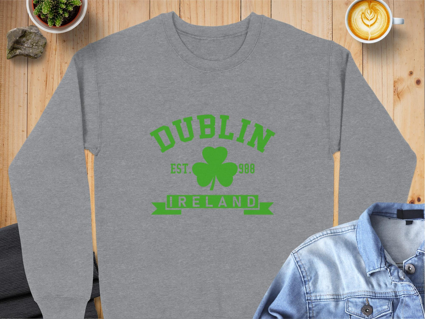 Physical Item Sweatshirts / S / Graphite Heather Dublin Ireland Est. 988 Unisex Irish t-shirt sweatshirt