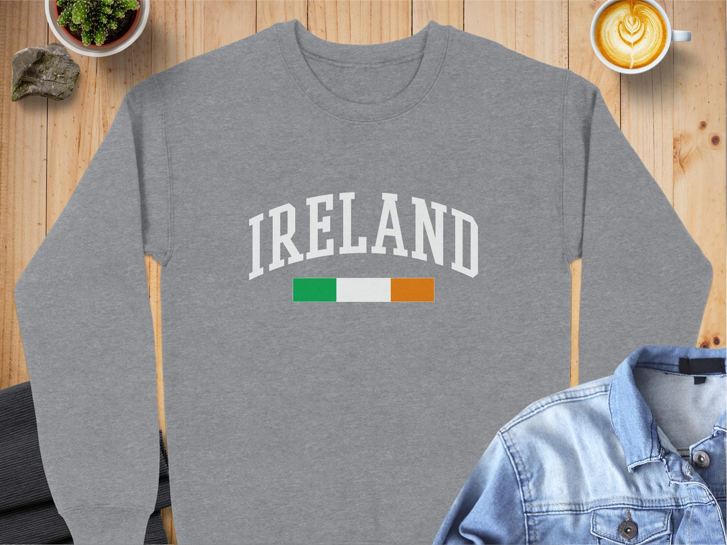 Physical Item Sweatshirts / S / Graphite Heather Ireland Flag Design for Irish Pride T-shirt Sweatshirt