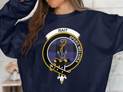 Physical Item Sweatshirts / S / Navy RAIT Spero Meliora Scottish Clan Crest long sleeve tee sweatshirt hoodie