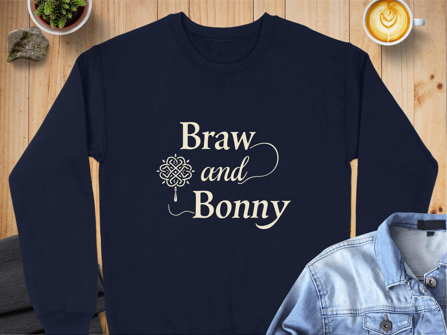 Physical Item Sweatshirts / S / Navy Scottish Heritage Braw and Bonny T-Shirt Sweatshirt