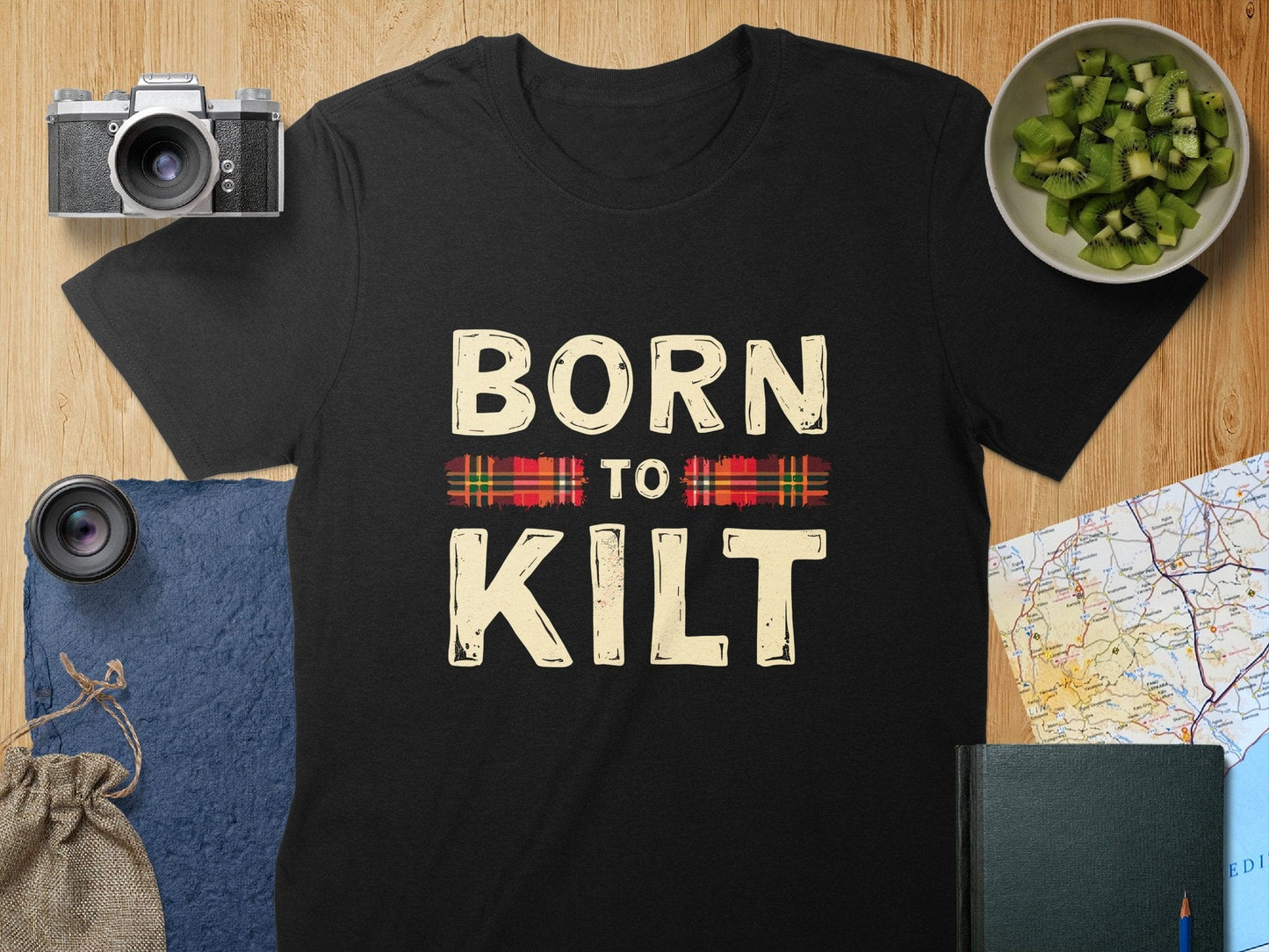 Physical Item T-Shirts / S / Black Bold Scottish Pride Born to Kilt T-Shirt Sweatshirt