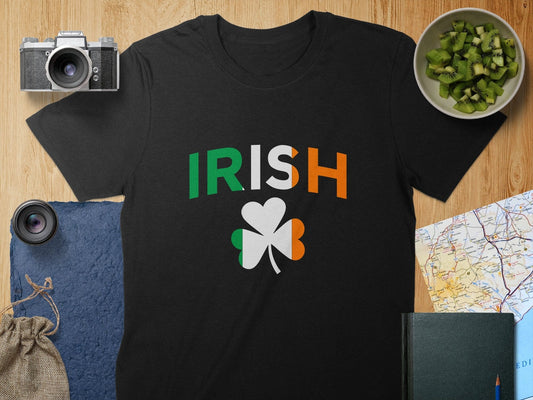 Physical Item T-Shirts / S / Black Unisex Irish Shamrock Split Color Design t-shirt sweatshirt