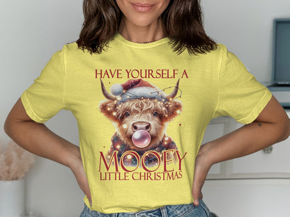 Physical Item T-Shirts / S / Cornsilk Highland cow Christmas shirt, Mooey Christmas shirt, holiday cow sweater, funny cow holiday shirt