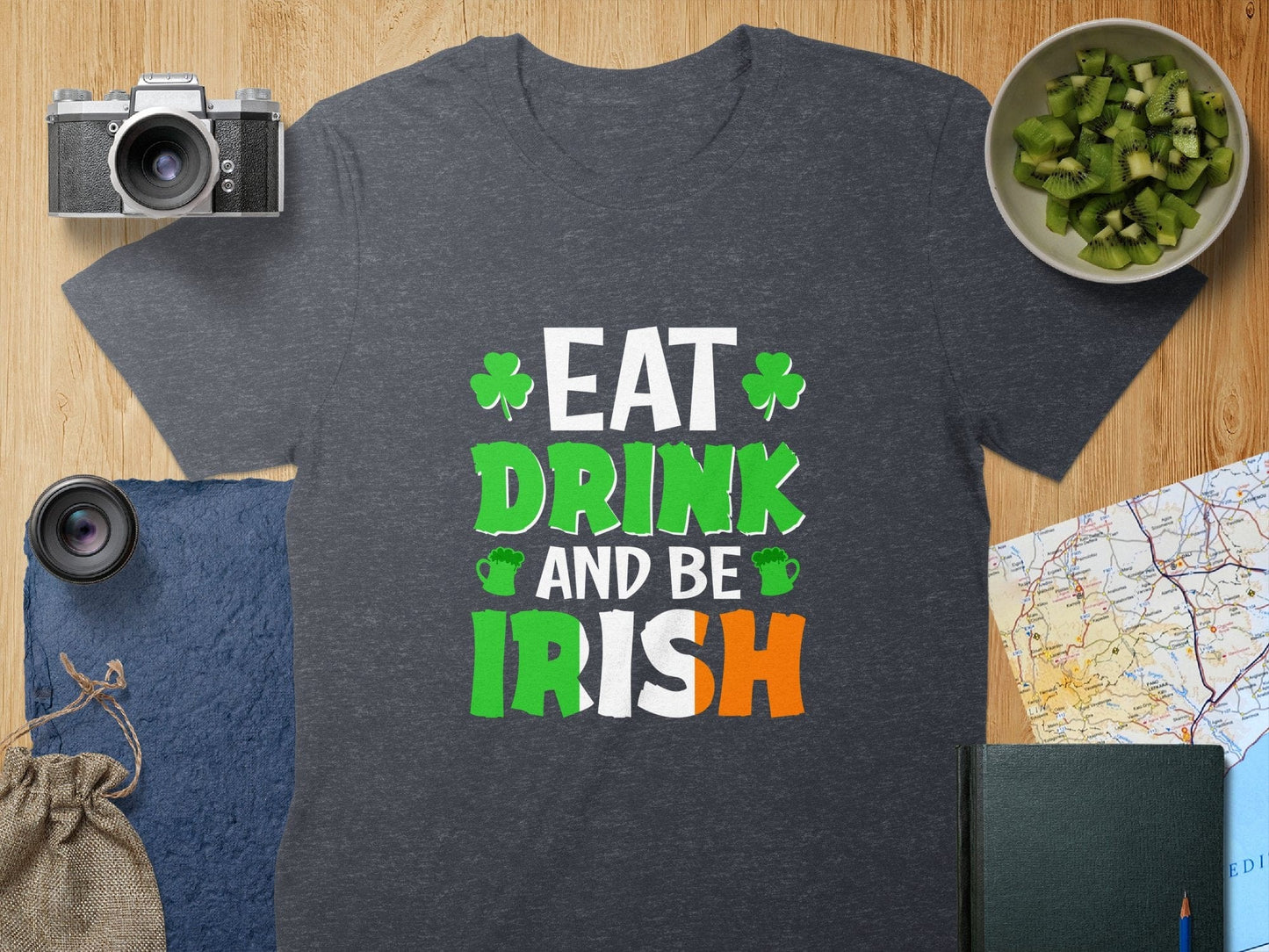 Physical Item T-Shirts / S / Dark Heather Drink Irish Design for Unisex Irish T-shirt Sweatshirt