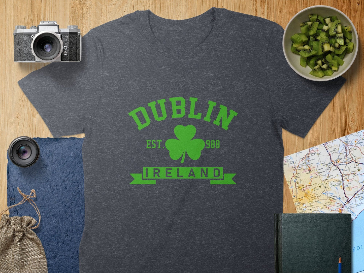 Physical Item T-Shirts / S / Dark Heather Dublin Ireland Est. 988 Unisex Irish t-shirt sweatshirt