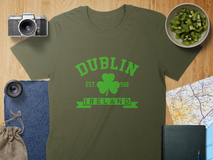 Physical Item T-Shirts / S / Military Green Dublin Ireland Est. 988 Unisex Irish t-shirt sweatshirt