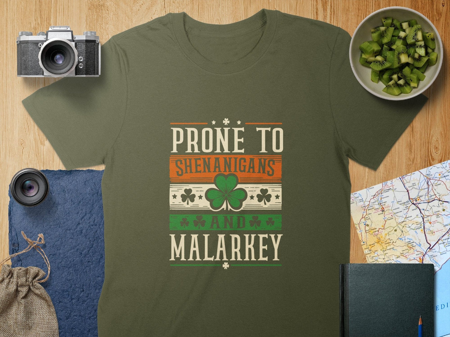 Physical Item T-Shirts / S / Military Green Prone to Shenanigans and Malarkey t-shirt sweatshirt