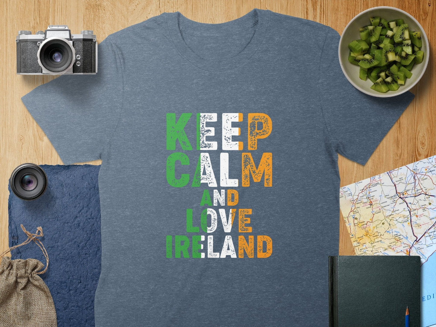 Physical Item T-Shirts / S / Navy Heather Keep Calm And Love Ireland Unisex Irish t-shirt sweatshirt