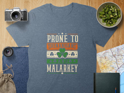 Physical Item T-Shirts / S / Navy Heather Prone to Shenanigans and Malarkey t-shirt sweatshirt