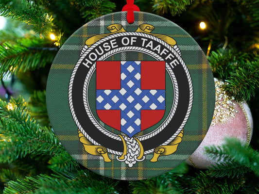 Physical Item Taaffe Crest Irish surname tartan christmas ornament decoration Ornaments