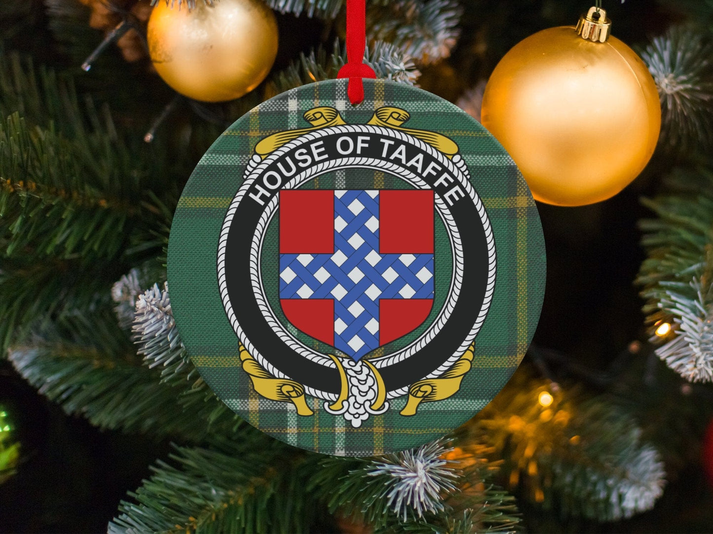 Physical Item Taaffe Crest Irish surname tartan christmas ornament decoration Ornaments