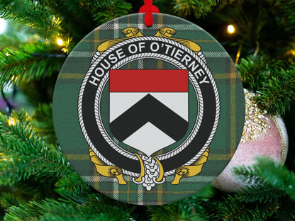 Physical Item Tierney Crest Irish surname tartan christmas ornament Ornaments